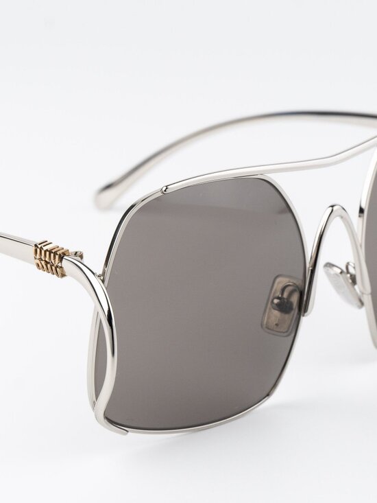 Miu Miu Women Sunglasses Silver Grey Pilot MUA55S 1BC80Q NEW AUTHENTIC main image 7